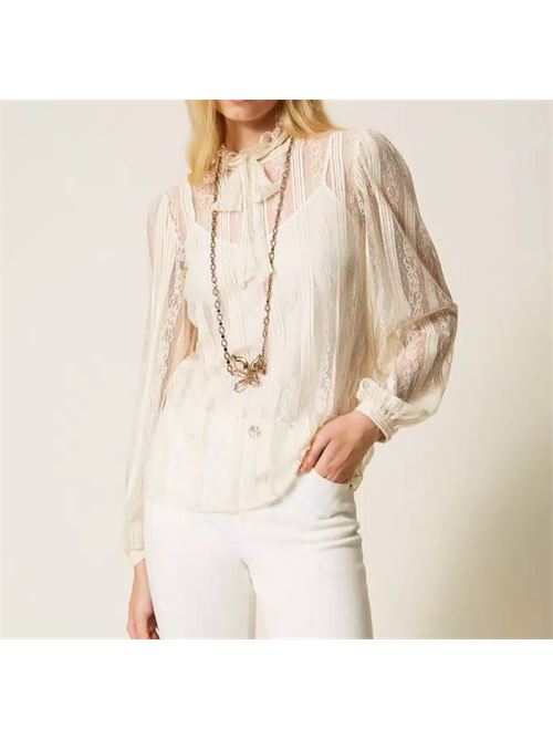 Righeh lace blouse with bow TWINSET | 261TP2541.00059